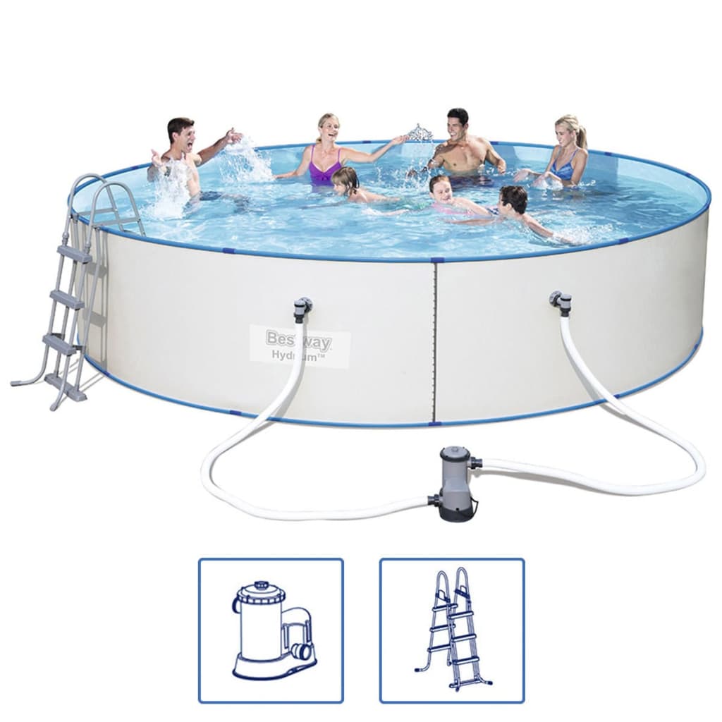 foto del prodotto bestway piscina hydrium rotonda con telaio in acciaio 460x90 cm 56386 cod mxl 21624