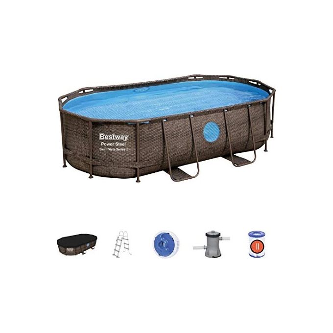foto del prodotto bestway piscina power steel ovale rattan 427x250cm
