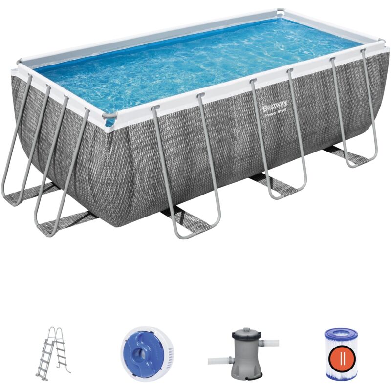 foto del prodotto bestway piscina power steel rattan rettang. 412x201x122h