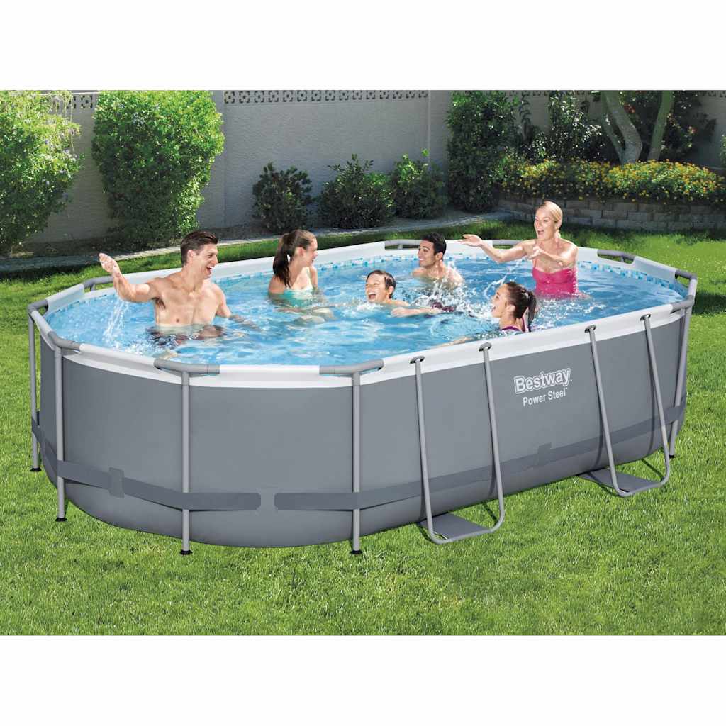 foto del prodotto bestway power steel set piscina ovale 488x305x107 cm