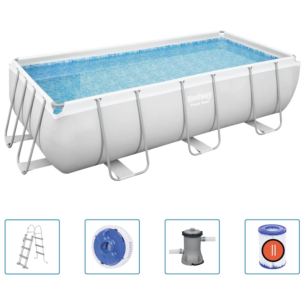 foto del prodotto bestway power steel set piscina rettangolare 404x201x100 cm