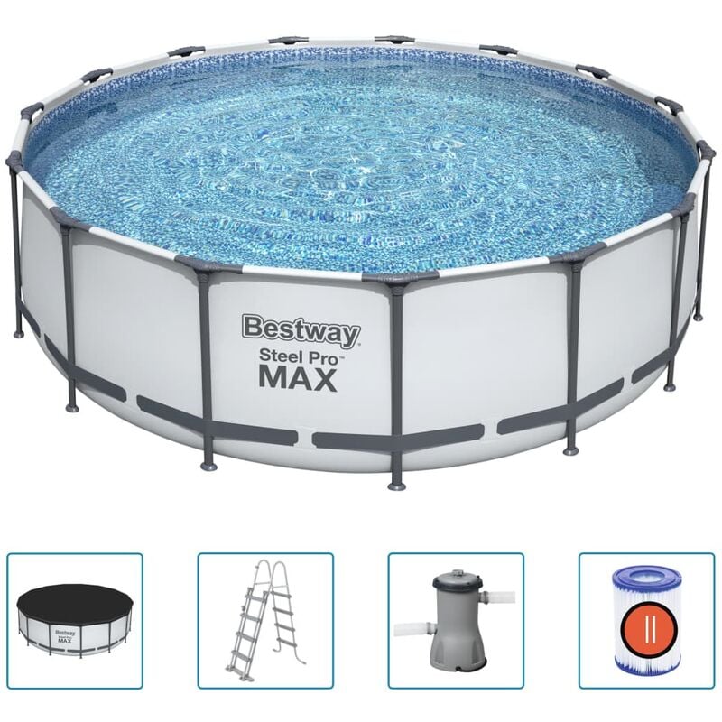 foto del prodotto bestway set piscina fuori terra steel pro max rotonda 457x122 cm