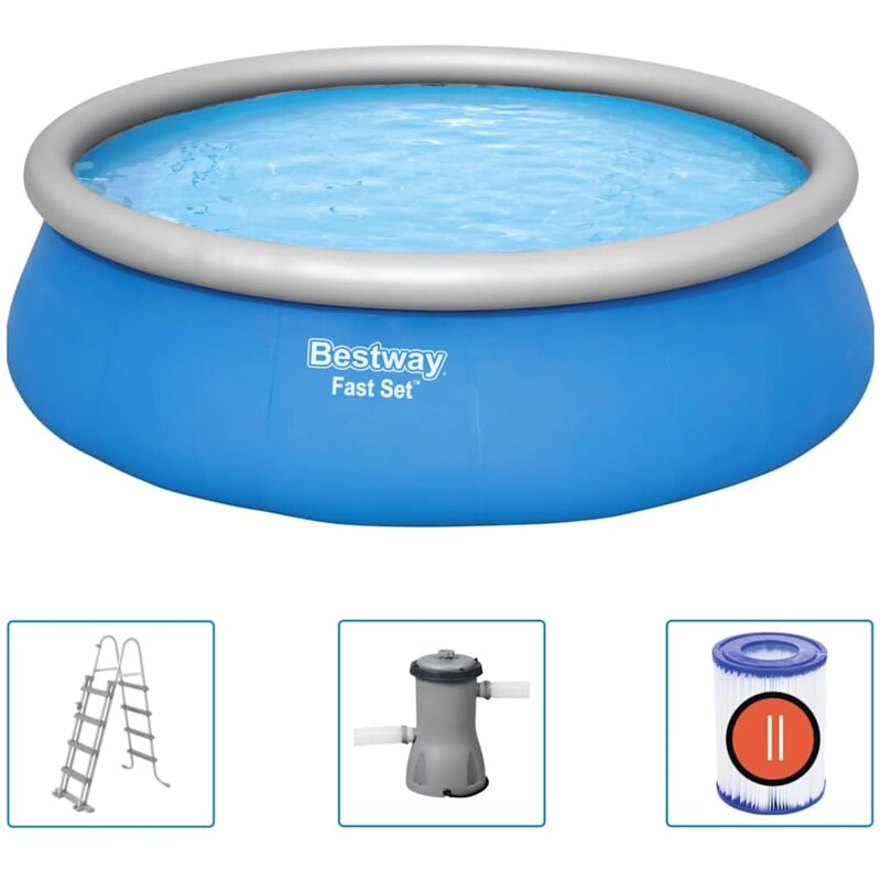 foto del prodotto bestway set piscina gonfiabile rotonda fast set 457x122 cm