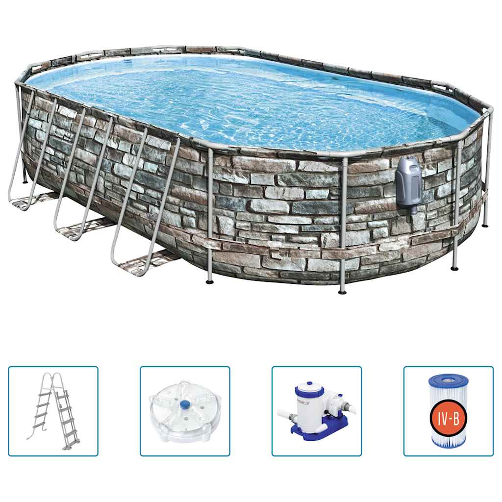 foto del prodotto bestway set piscina ovale power steel comfort jet series 610x366x122cmcod mxl 117818