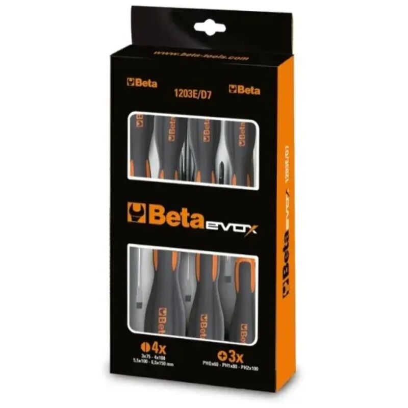 foto del prodotto beta 1203e d10 serie cacciavite evox intaglio e croce ph 10 pz.