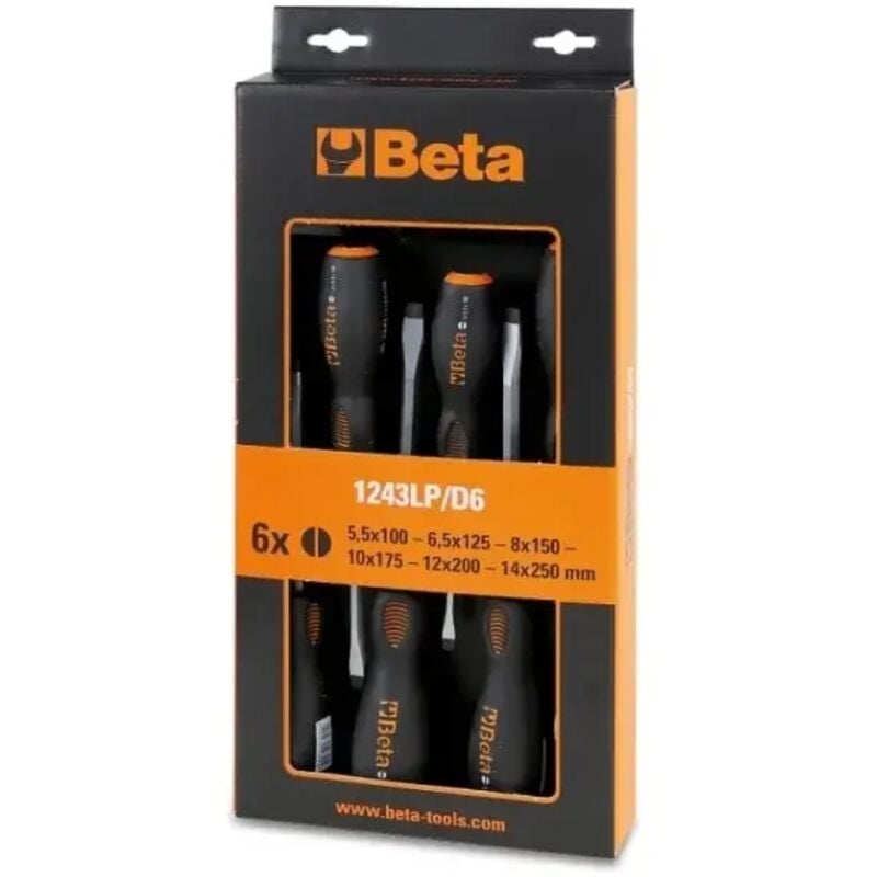 foto del prodotto beta 1243lp d6 set cacciaviti a battere piatti 6 pz.