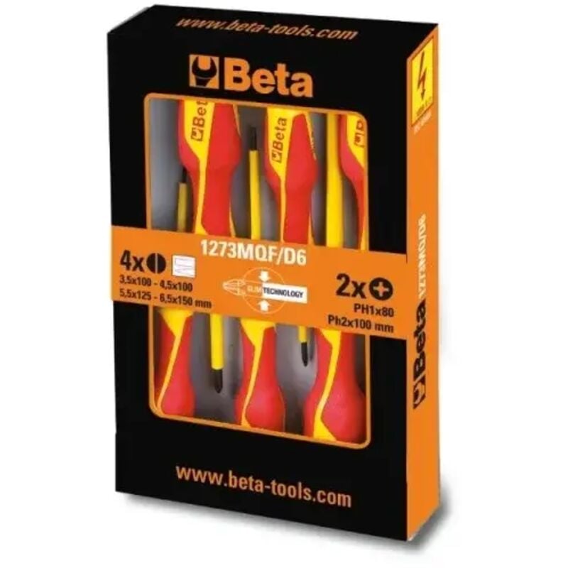 foto del prodotto beta 1273mqf d6 serie di cacciavite slim isolati 6 pz.