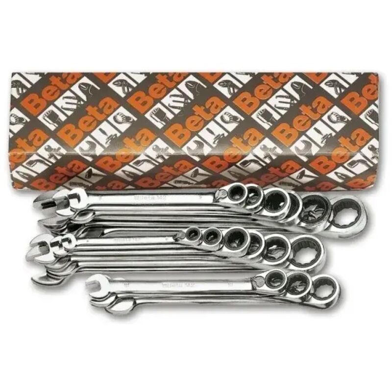 foto del prodotto beta - 142 s17 serie di chiavi combinate a cricchetto reversibile 17 pz.
