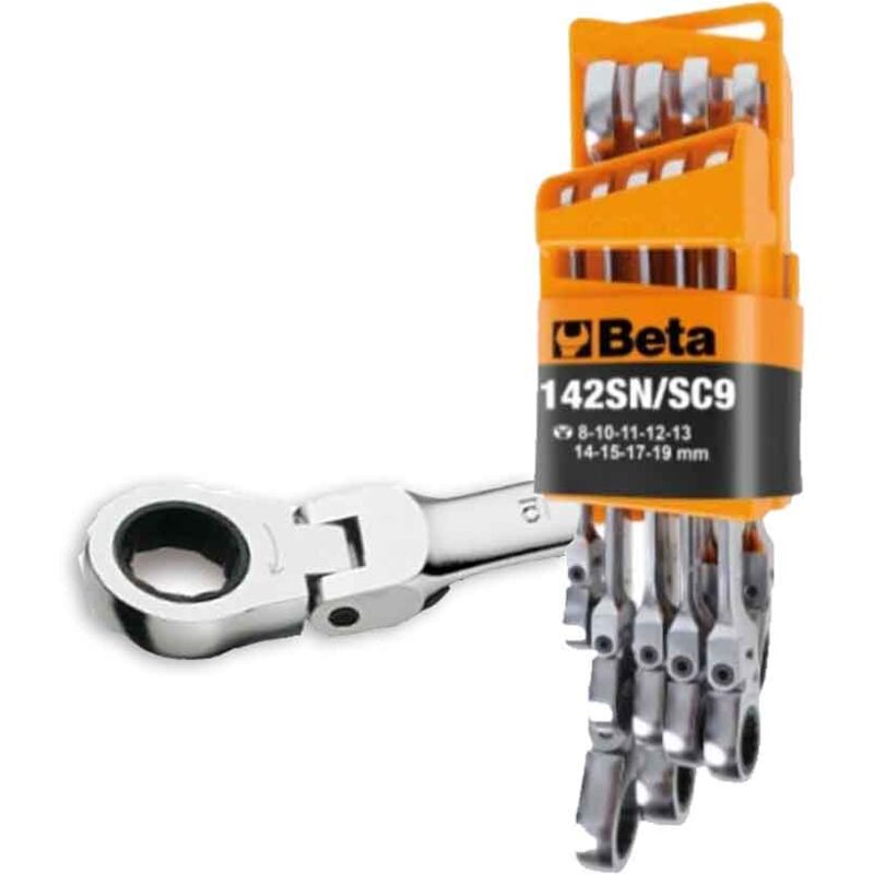 foto del prodotto beta 142sn sc9 serie di 9 chiavi combinate a cricchetto snodate 001420259