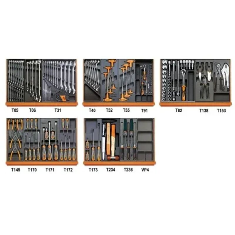 foto del prodotto beta 5908vu 2t assortimento utensili universali in termoformati rigidi 161 pz.