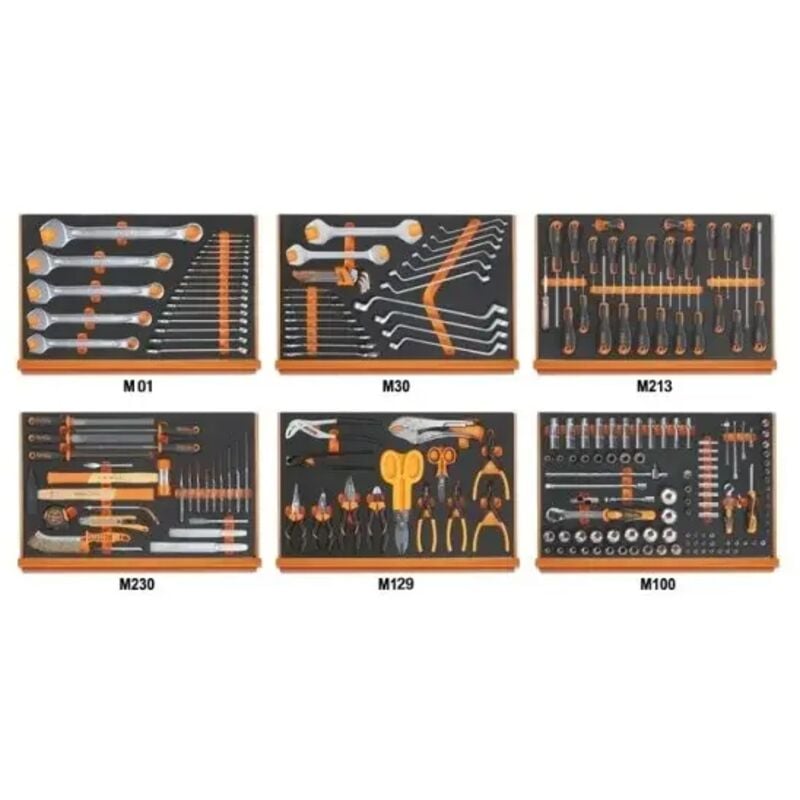 foto del prodotto beta 5988u6 m assortimento utensili universali in termoformati morbidi 214 pz.