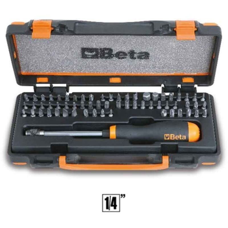 foto del prodotto beta 861 c61p inserti e porta inserti per avvitatori 61pz 1 4 in cassetta di lamiera 008610978