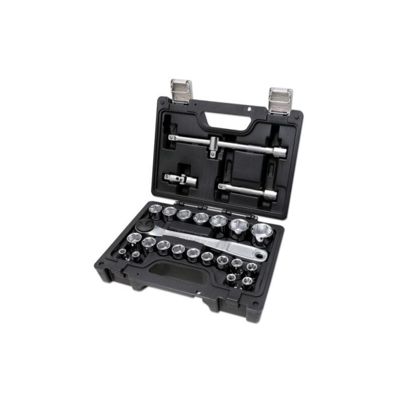 foto del prodotto beta bw 923e c25 cassetta con assortimento di bussole 25 pz.