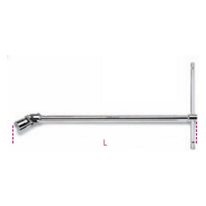 foto del prodotto beta chiave a t con bussola esagonale snodata acciaio cromato - uni 6742 din 3112 - 952 mm 9