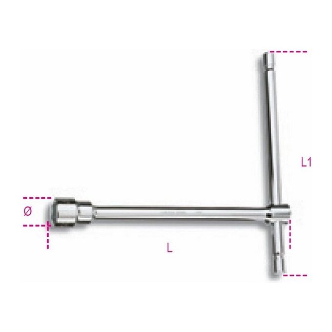 foto del prodotto beta chiave a t fissa bocca esagonale acciaio cromato - uni 6742 din 3112 - 950 mm 11