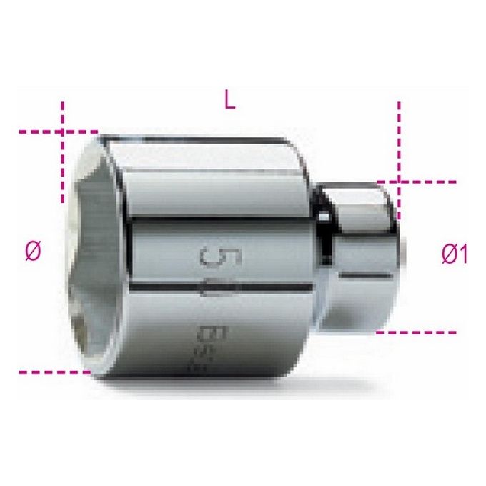 foto del prodotto beta chiave bussola bocca esagonale acciaio cromato - uni-iso 2725 din 3124 - 928-a mm 34