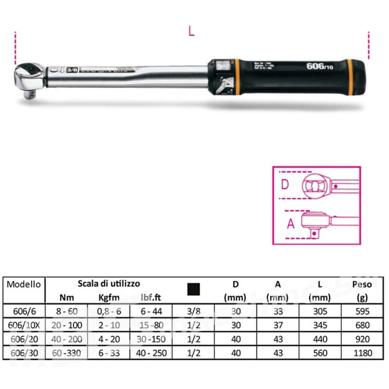 foto del prodotto beta - chiave dinamometrica 606 10x