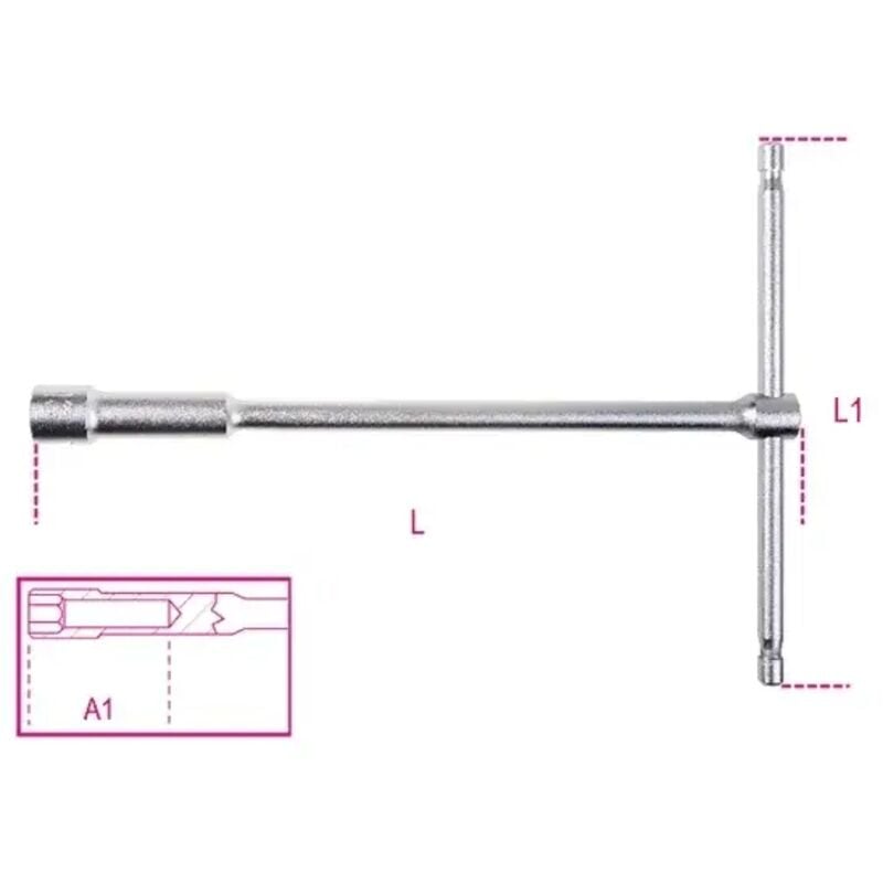 foto del prodotto beta - chiavi a t semplici con bussola esagonale profonda mm 13 art. 949