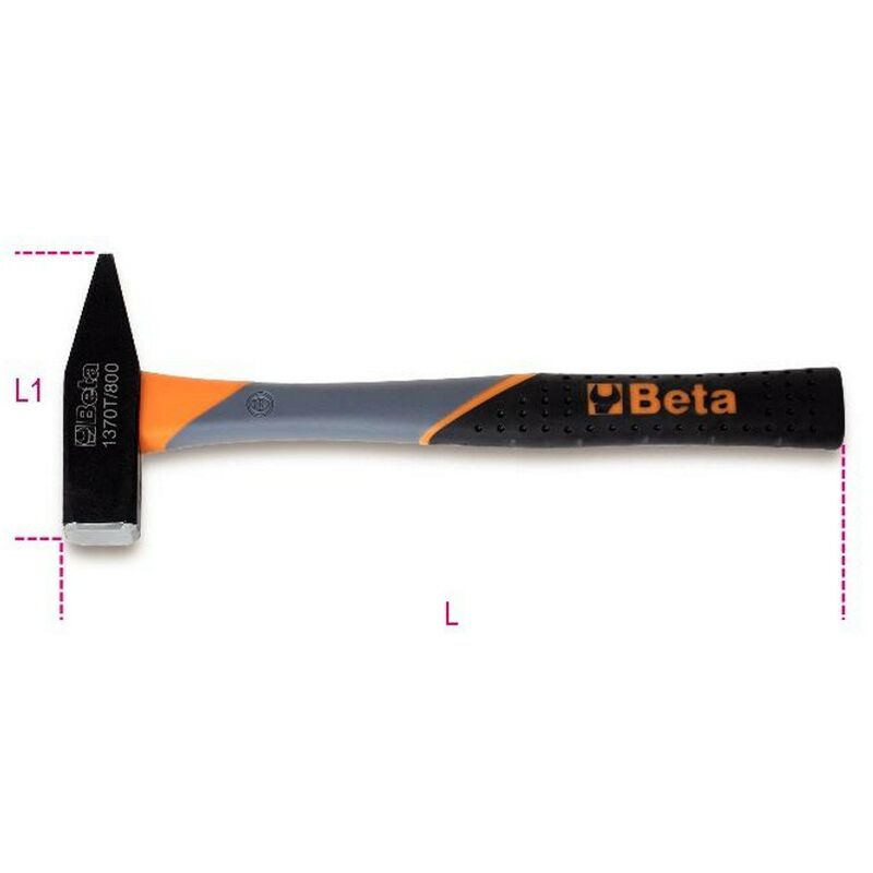 foto del prodotto beta martello 1370t tipo tedesco per meccanici manico in fibra di vetro 300g