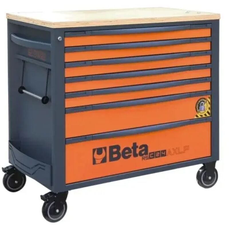 foto del prodotto beta rsc24axlp 7 cassettiera mobile 7 cassetti antiribaltamento modello lungo arancione