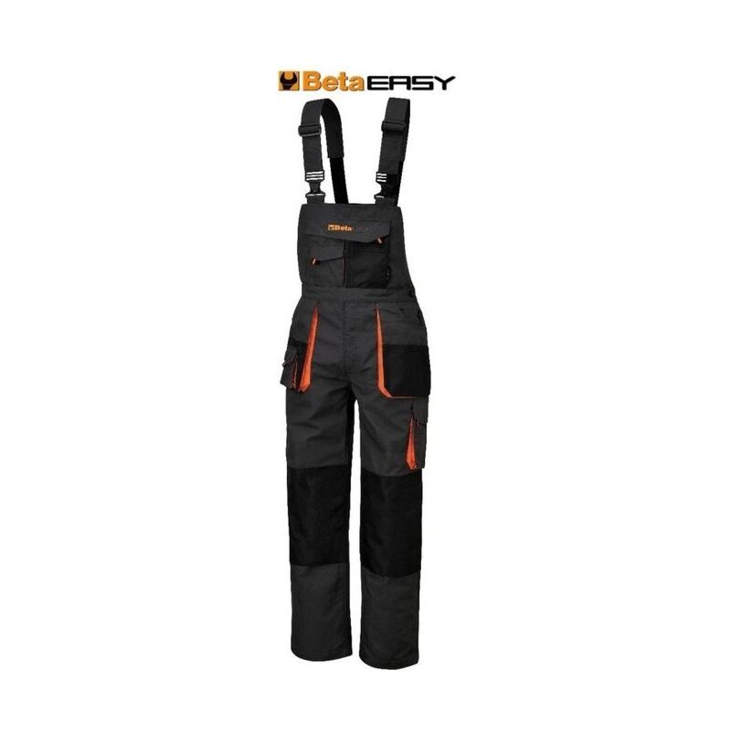 foto del prodotto beta salopette easy twill 180gr grigia taglia xxxxl per abbigliamento da lavoro e antinfortunistica in tessuto resistente