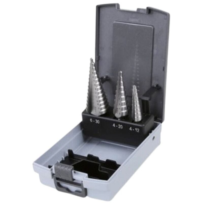 foto del prodotto beta - set di frese coniche a gradino in cassetta di plastica 004250030