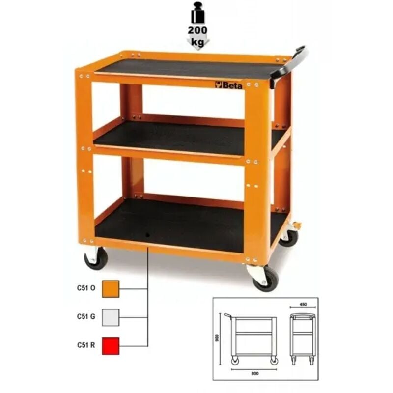 foto del prodotto beta tools - carrello light beta c51 - red
