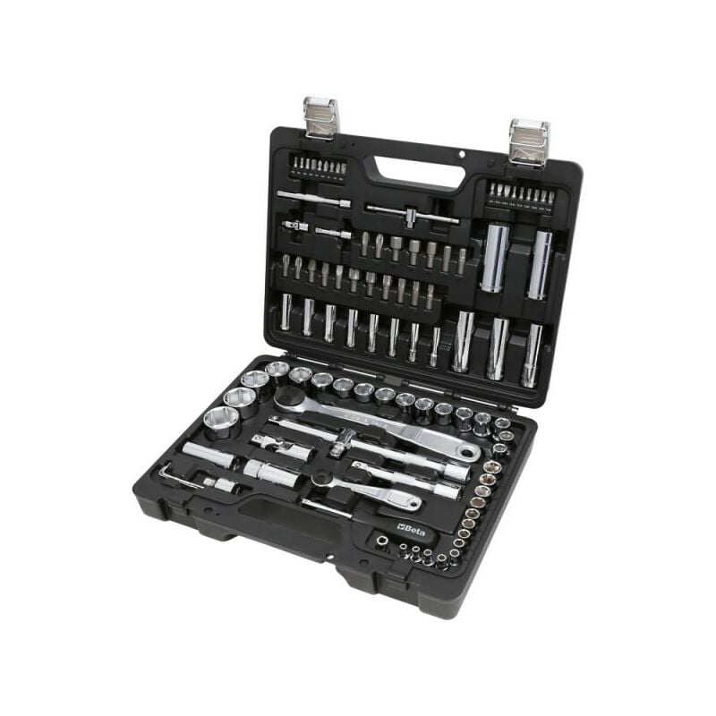 foto del prodotto beta valigia porta attrezzi professionale con assortimento di 98 utensili con bussole inserti e accessori