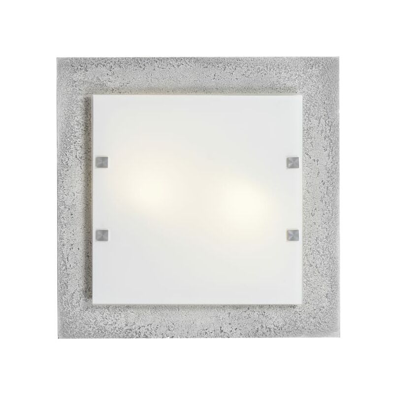 foto del prodotto beton plafoniera, 2xe27, max 42w, finitura cemento, vetro, 40x40cm lumicom