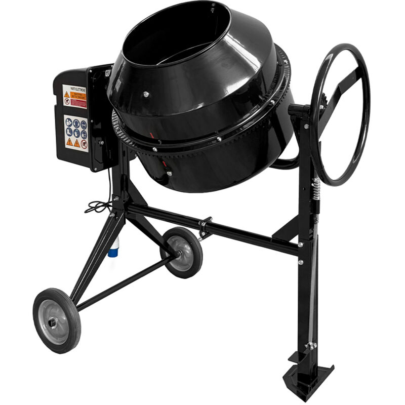 foto del prodotto betoniera elettrica a bicchiere sogi bem 200 capacit 200 l motore 900 w per calcestruzzo, malta e intonaco nera