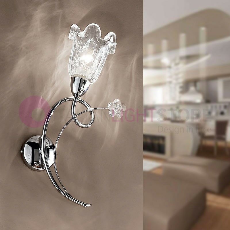 foto del prodotto betta applique lampada a parete a 1 luce cromato moderno
