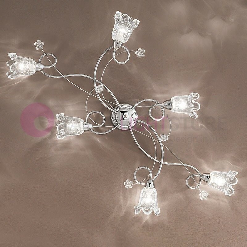 foto del prodotto betta plafoniera a soffitto a 6 luci cromato moderno