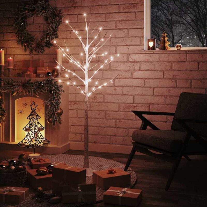 foto del prodotto betulla con led bianco caldo 72 led 150 cm vidaxl
