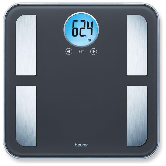 foto del prodotto beurer bf 195 bilancia diagnostica per massa grassa con analisi del corpo e display lcd rotondo e 3 pulsanti a sensore fino a 180 kg 