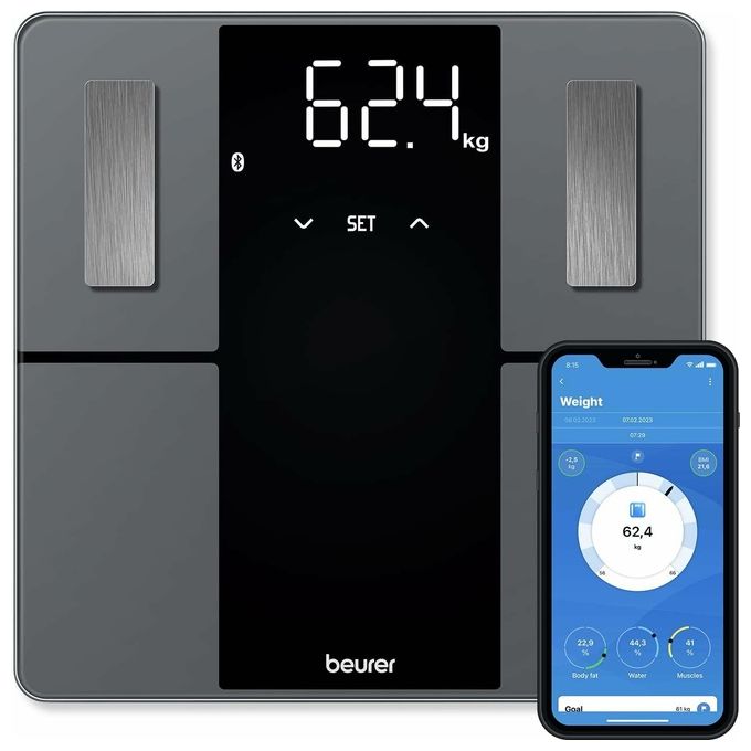 foto del prodotto beurer bf 500 bt super black edition bilancia diagnostica elegante con funzione bluetooth