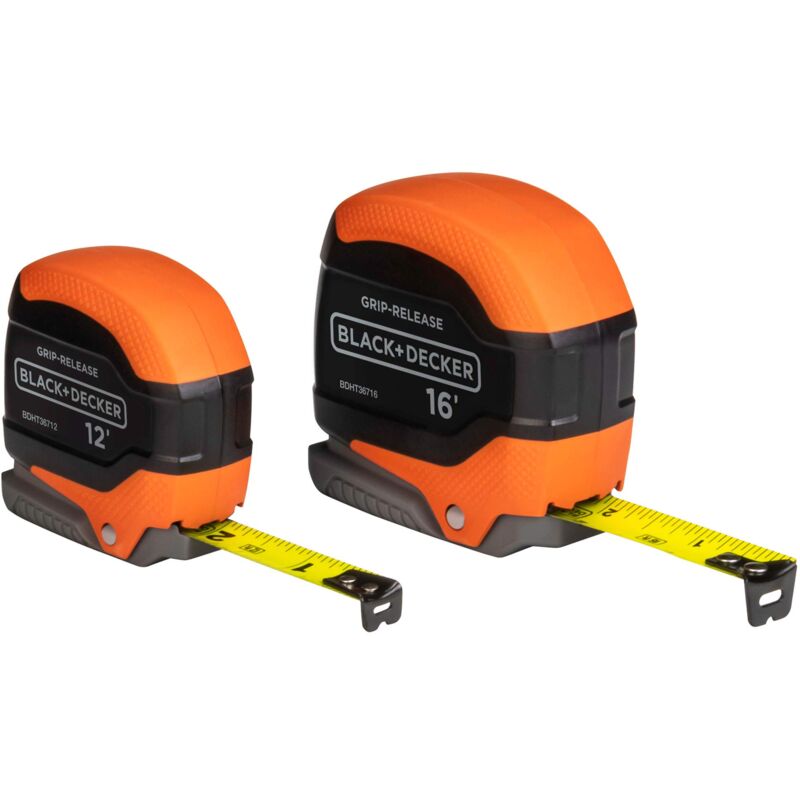 foto del prodotto beyond black decker bdht36736ap metro a nastro, rilascio impugnatura, autobloccante, 3,5 m e 4,6 m, confezione da 2