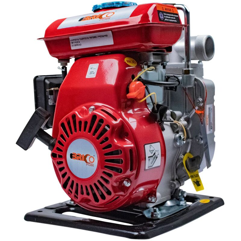 foto del prodotto bfh033 motopompa acqua con motore a benzina 97cc 2,5 hp, rosso bricoferr