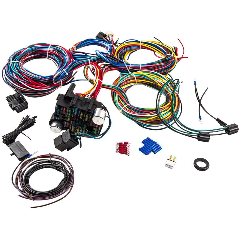 foto del prodotto bfo 21 circuito 17 fusibili universale cablaggio set long wire wiring harness