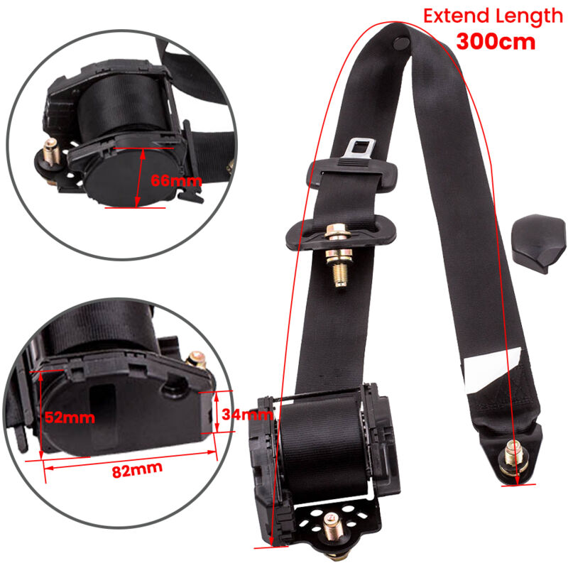 foto del prodotto bfo universale 3 punti kit cintura di sicurezza per lato conducente di cars sedans sedile auto cintura retrattile sicurezza