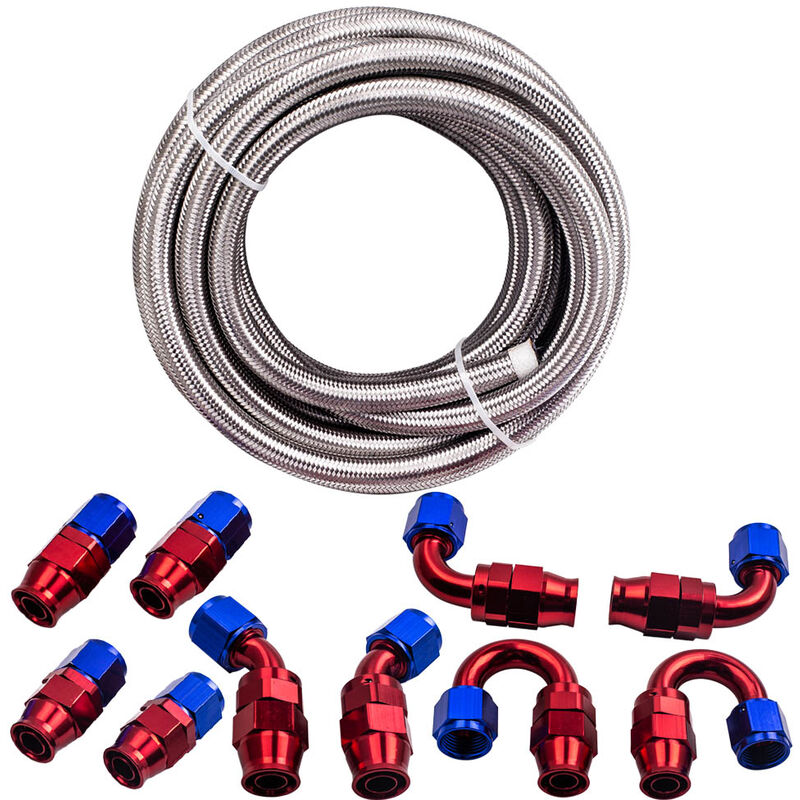 foto del prodotto bfo universale an 10 estremit del tubo flessibile 20feet 6m tubo intrecciato kit