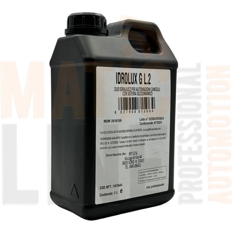 foto del prodotto bft olio in tanica da 2 lt per motori oleodinamici i101151
