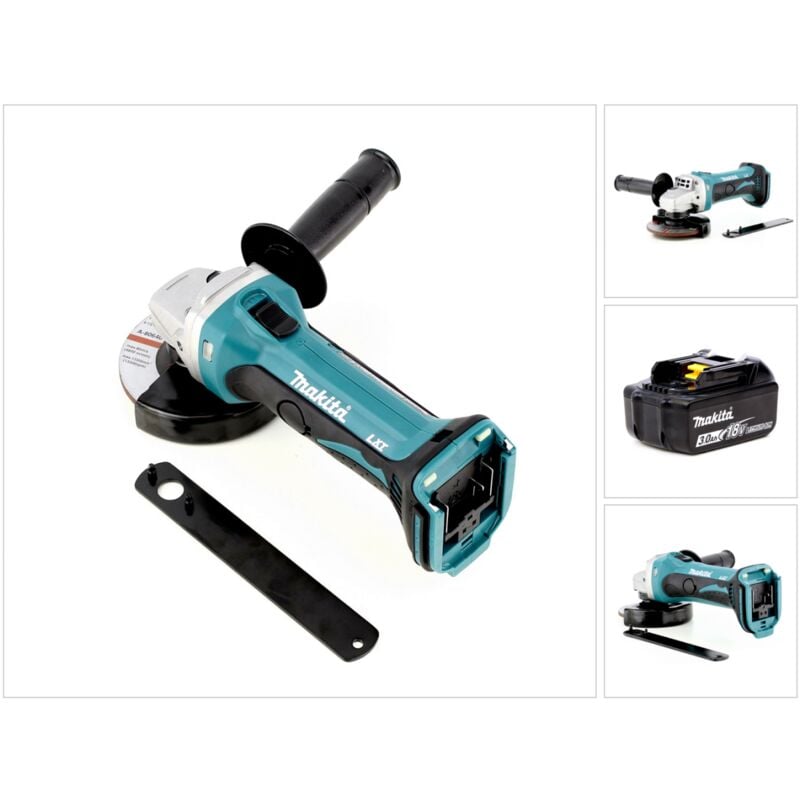 foto del prodotto bga 452 smerigliatrice angolare a batteria 18v 115mm 1x batteria bl1830 b senza caricabatterie makita