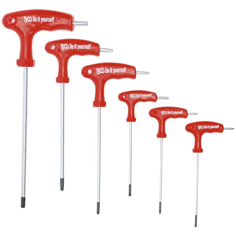 foto del prodotto bgs do it yourself chiavi torx extra lunghe da t10 a t40 set di 6 chiavi con impugnatura a t