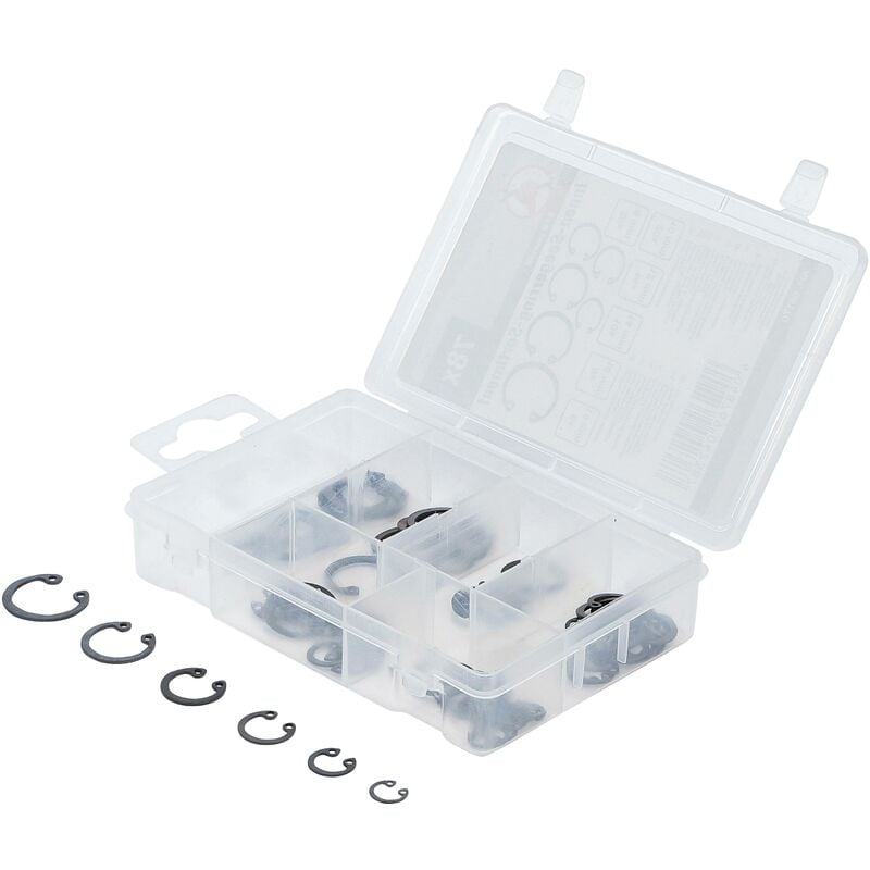 foto del prodotto bgs technic assortimento anelli seeger interni anelli d arresto 8 19 mm 78 pz.