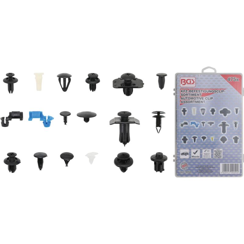 foto del prodotto bgs technic assortimento clip di fissaggio veicoli madza 475 pz.