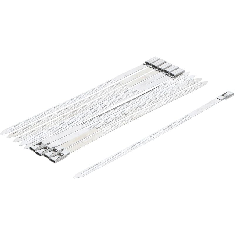 foto del prodotto bgs technic assortimento fascette per cavi acciaio inox inossidabili 7,0 x 200 mm 10 pz.