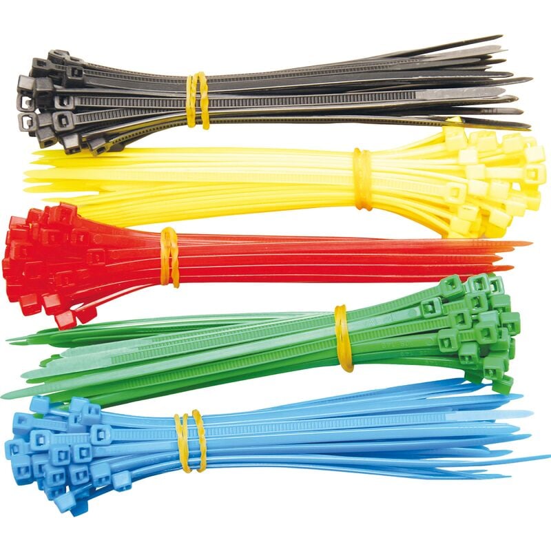 foto del prodotto bgs technic assortimento fascette per cavi colorate 2,4 x 100 mm 200 pz.