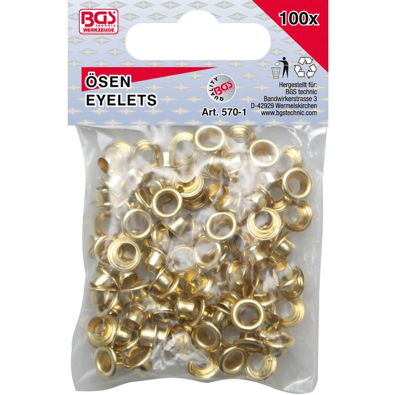 foto del prodotto bgs technic assortimento occhielli 4,5 x 5,0 mm 100 pz.