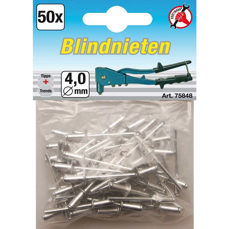 foto del prodotto bgs technic assortimento rivetti a strappo 4,0 mm 50 pz.