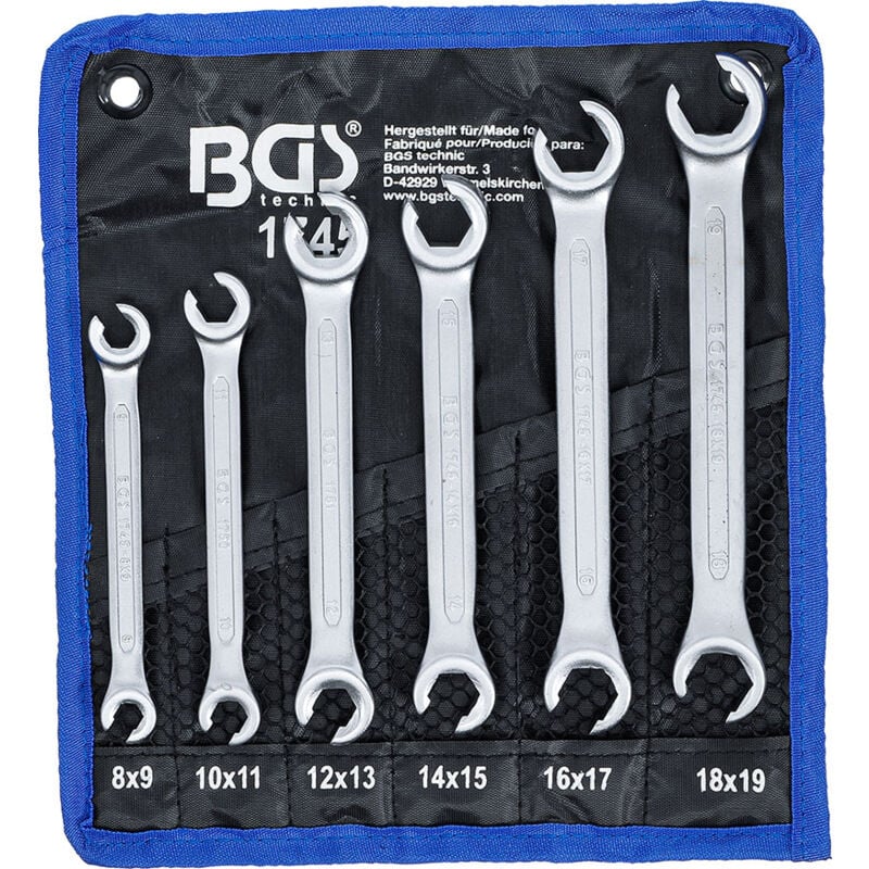 foto del prodotto bgs technic bgs 1745 serie 6 pezzi chiavi doppio anello aperto per raccordi tubi freni